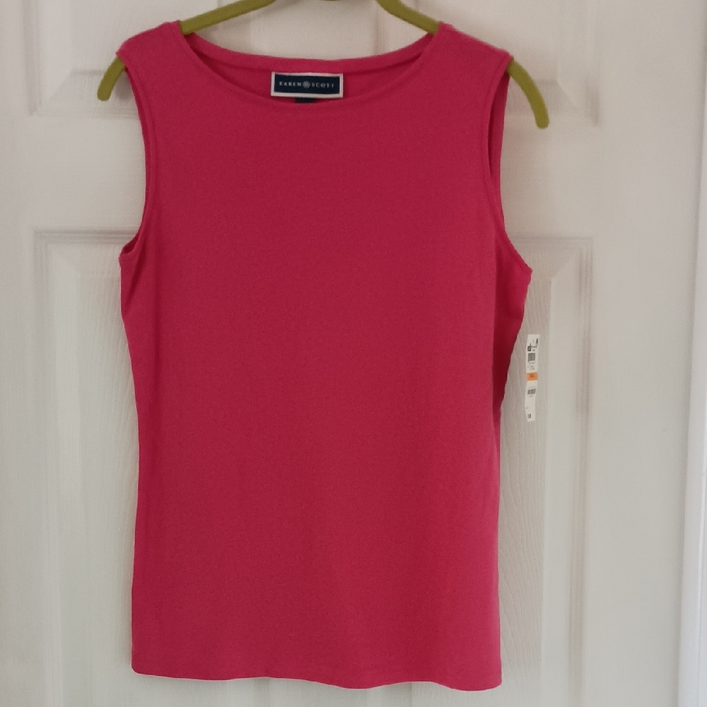 Karen Scott Bright Pink Sleeveless Tank Top